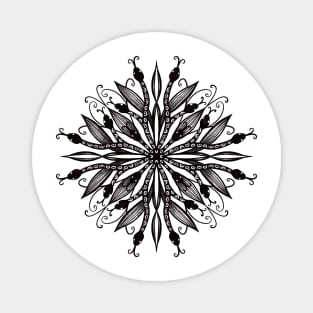 Gothic Mandala Leaves And Snakes Magnet